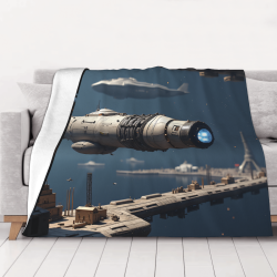 Coperta in flanella polar da 280g (stile orizzontale) - Motivo tematico di sci-fi