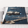 Flannel-Fleece-Decke 280g (Horizontalstil) - Science-Fiction-Themenmuster