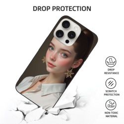 Personalisierte Hülle für iPhone 15/Pro/Max - Ästhetisches Damenporträt | okomall