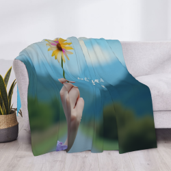 Coperta in Flanella Fiorita Sogniosa - Il Tuo Compagno Accogliente per Casa