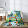 Couverture de flanelle Playful Rainy Garden - Okomall