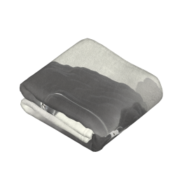 Coperta in flanella polar da 280g (stile verticale) - Motivo paesaggistico a inchiostro