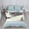 Coperta in flanella polar da 280g (stile verticale) - Motivo paesaggistico a inchiostro