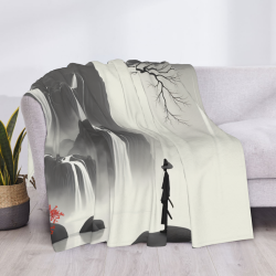 Couette Polaire 280g (Style Horizontal) Version Imprimée Paysage et Figure
