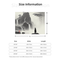 Couette Polaire 280g (Style Horizontal) Version Imprimée Paysage et Figure