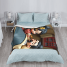 280g Vertical Flannel Blanket: Heartwarming Parent-Child Pattern, A Good Choice for Comfort