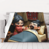 Couverture en flanelle de 280g (Horizontale) Motif de chaleur parent-enfant