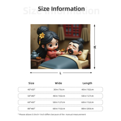 280g法蘭絨毛毯（橫款）親子溫情圖案