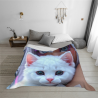 Decke aus Fleece 280 g (horizontales Design) – Katzen- und Mädchenmuster