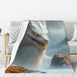 280g Flannel Fuzzy Blanket (Vertical Style) with Dragon Pattern, a Good Choice for Comfort and Warmth