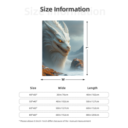 Couverture en flanelle douce de 280g (style vertical) avec motif de dragon, un bon choix pour le confort et la chaleur
