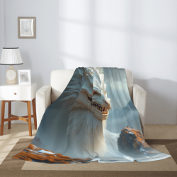 Coperta di flanella morbida da 280g (stile verticale) con motivo drago, un'ottima scelta per il comfort e il calore