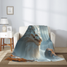 Couverture en flanelle douce de 280g (style vertical) avec motif de dragon, un bon choix pour le confort et la chaleur