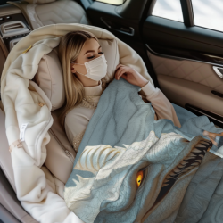 Coperta di flanella morbida da 280g (stile verticale) con motivo drago, un'ottima scelta per il comfort e il calore