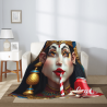 Coperta in Pile di Flanella da 280g (Stile Verticale) con Motivo di Cleopatra