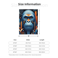 Coperta in Flanella 3D Gorilla - Okomall
