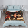 Drap en flanelle doux de 280g (style vertical) avec motif de fille mignonne