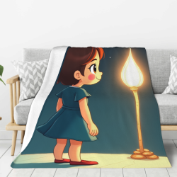 Vertikale Flanelldecke 280g: Süßes Cartoon-Muster, komfortabel und warm