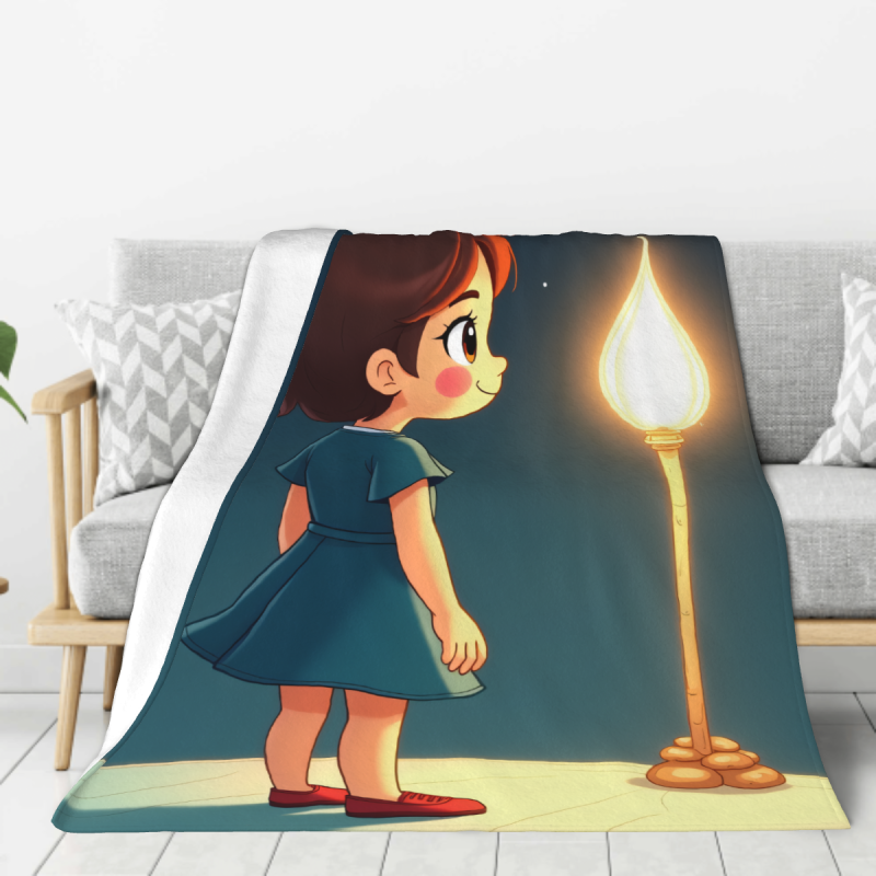 Vertikale Flanelldecke 280g: Süßes Cartoon-Muster, komfortabel und warm
