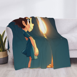 280g Flanell-Fleece-Decke (horizontales Design) mit Cartoon-Muster, eine großartige Wahl für Komfort