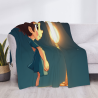 280g Flanell-Fleece-Decke (horizontales Design) mit Cartoon-Muster, eine großartige Wahl für Komfort