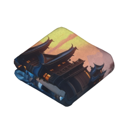 Manta de franela con paisaje montañoso al amanecer - Okomall