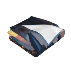 Manta de franela 280g (horizontal) con estampado de paisaje chino - Elección ideal para confort y calor