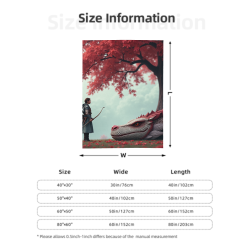 280g Flannel Fleece Blanket (Vertical Style) with Dragon and少年 Pattern