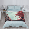 280g Flannel Fleece Blanket (Vertical Style) with Dragon and少年 Pattern