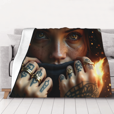 280g Flannel Blanket (Tattoo Pattern Horizontal Style Personalized)