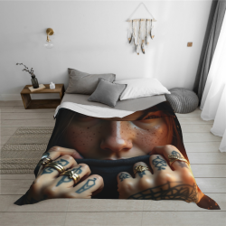 280g Flannel Blanket (Tattoo Pattern Horizontal Style Personalized)