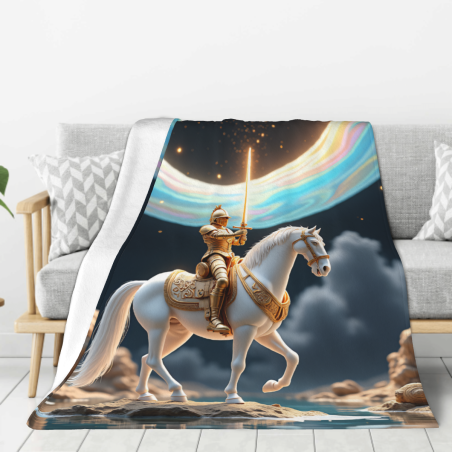 Couette en Flanelle 280g (Vertical - Motif Chevalier)
