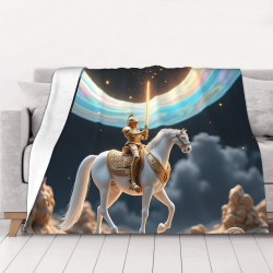 Manta de Flanela de 280g (Estilo Horizontal) - Patrón Caballero
