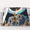 Couette en Flanelle 280g (Style Horizontal) - Motif Chevalier