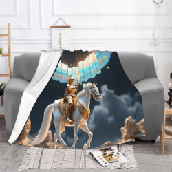 Decke aus Flanell 280 g (horizontales Design) - Ritter-Muster