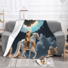 Decke aus Flanell 280 g (horizontales Design) - Ritter-Muster