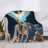 Decke aus Flanell 280 g (horizontales Design) - Ritter-Muster