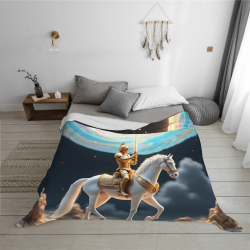 Couette en Flanelle 280g (Style Horizontal) - Motif Chevalier