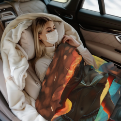 280g 펠annel 블래인트 (HORIZONTAL STYLE) - Mysterious Woman Pattern