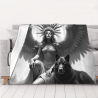 280g Flannel Blanket (Horizontal Style) - Angel and Wolf Pattern
