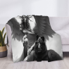 280g Flannel Blanket (Horizontal Style) - Angel and Wolf Pattern