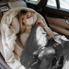 280g Flannel Blanket (Horizontal Style) - Angel and Wolf Pattern
