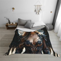 280g Flannel Fleece Blanket (Horizontal Style) - Imagerie de Fée du Cœur Imprimée en Forme Complète et à un seul Côté