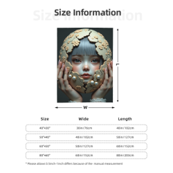 280g竖款法兰绒毛毯（带精美图案）