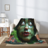 280g Flannel Blanket (Vertical Style) con impresión de caras misteriosas - Una buena elección para comodidad y calor