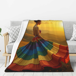 Couette Flanelle Verticale 280g (avec Impression Exquise)
