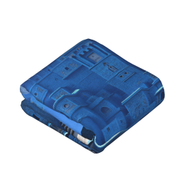 Manta de Forro Polar de 280g (Estilo Vertical) - Patrón de Ciudad Antigua Azul
