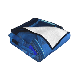 Coperta in Flanella Fleece 280g (Stile Orizzontale) - Disegno Città Antica Blu