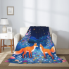 280g Flannel Fleece Blanket (Vertical Style) - Super Comfortable Blanket with Fox Pattern