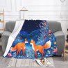 280g Flannel Fuzzy Blanket (Horizontal Style) with Fox Pattern